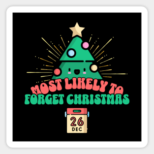 Retro Most Likely To Forget Christmas Magnet